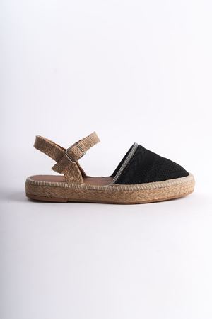 Kadın Yazlık Espadril Sandalet Ayakkabı - Siyah