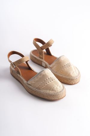 Kadın Yazlık Espadril Sandalet Ayakkabı - Ten