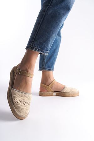 Kadın Yazlık Espadril Sandalet Ayakkabı - Ten