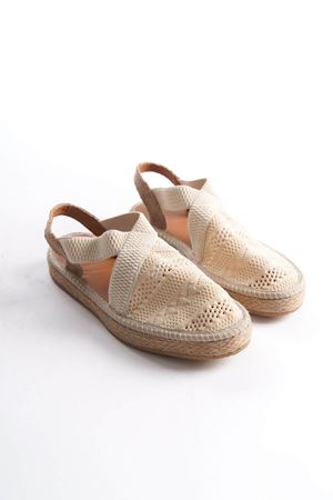 Kadın Yazlık Espadril Sandalet Ayakkabı - Ten