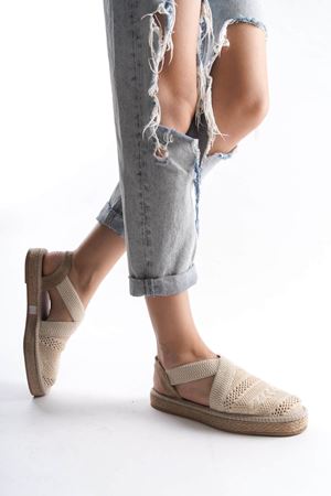 Kadın Yazlık Espadril Sandalet Ayakkabı - Ten