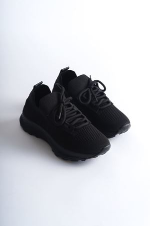 Kadın Nefes Alabilir Triko Sneaker Spor Ayakkabı - Siyah
