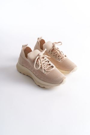 Kadın Nefes Alabilir Triko Sneaker Spor Ayakkabı - Ten