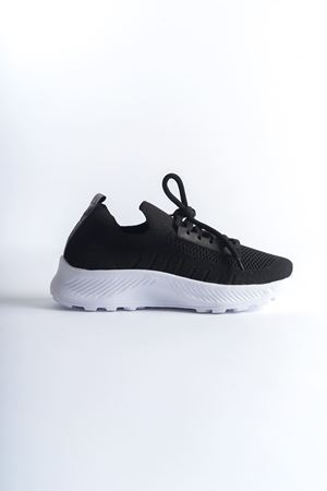 Kadın Nefes Alabilir Triko Sneaker Spor Ayakkabı - Siyah/Beyaz T.