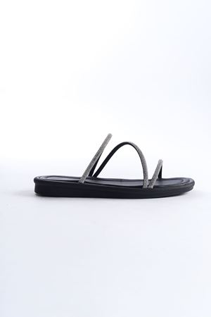 Kadın Taşlı Terlik - Siyah