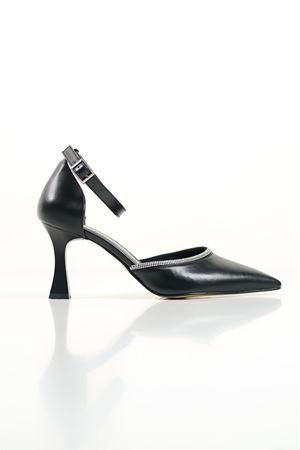 Kadın Taşlı Topuklu Ayakkabı - Siyah