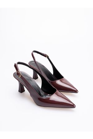 Kadın Rugan Klasik Topuklu Ayakkabı - Bordo
