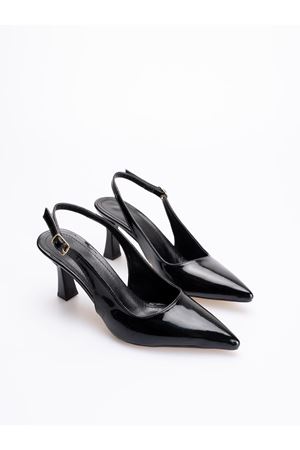 Kadın Rugan Klasik Topuklu Ayakkabı - Siyah