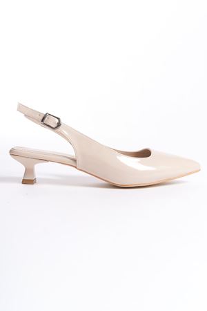 Kadın Rugan Klasik Topuklu Ayakkabı - Ten