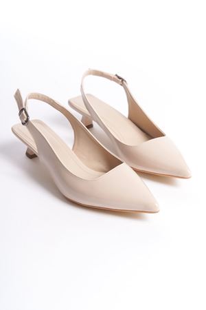 Kadın Rugan Klasik Topuklu Ayakkabı - Ten