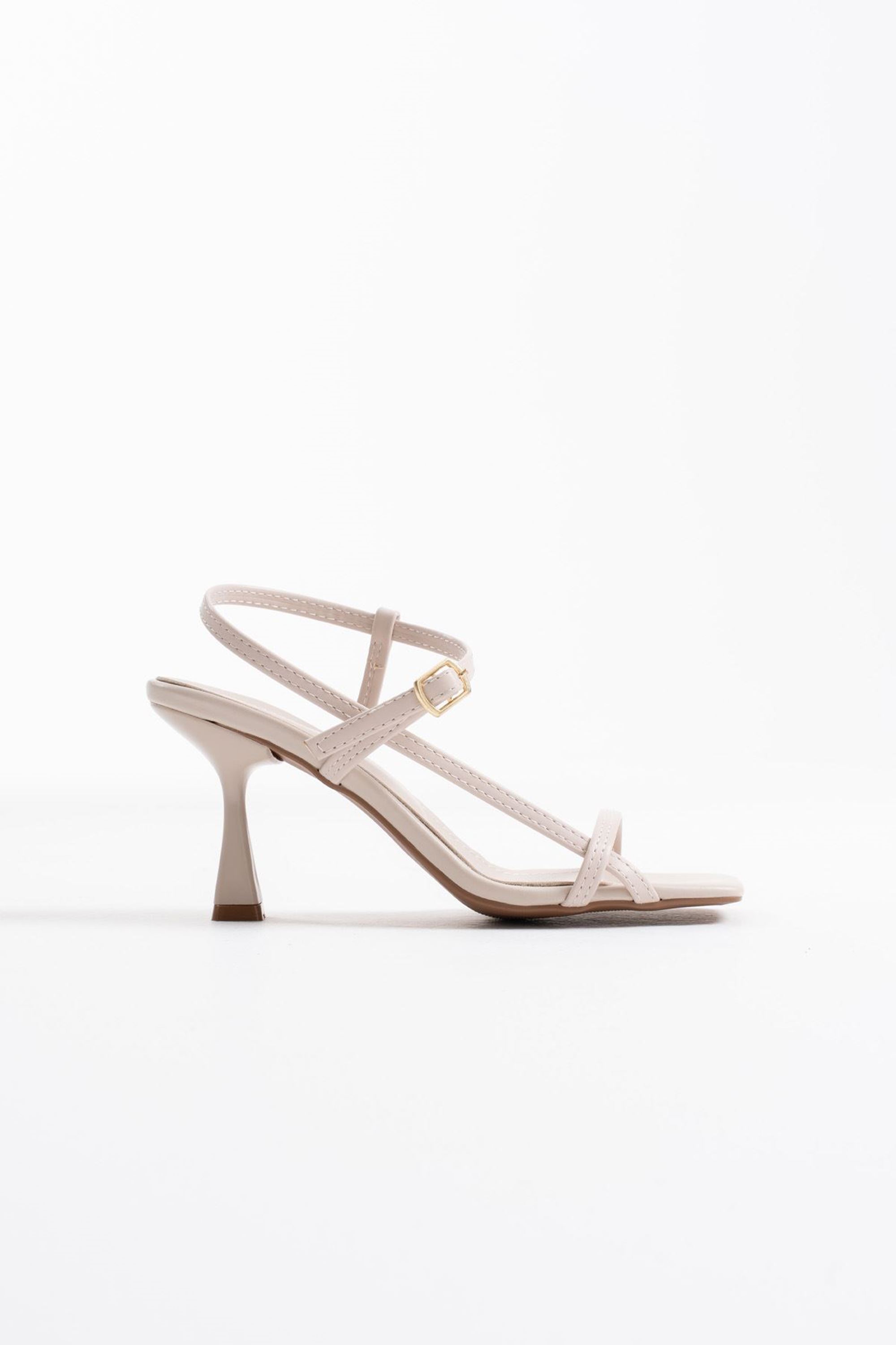 Karela Kadın Cilt Abiye Topuklu Sandalet - Bej