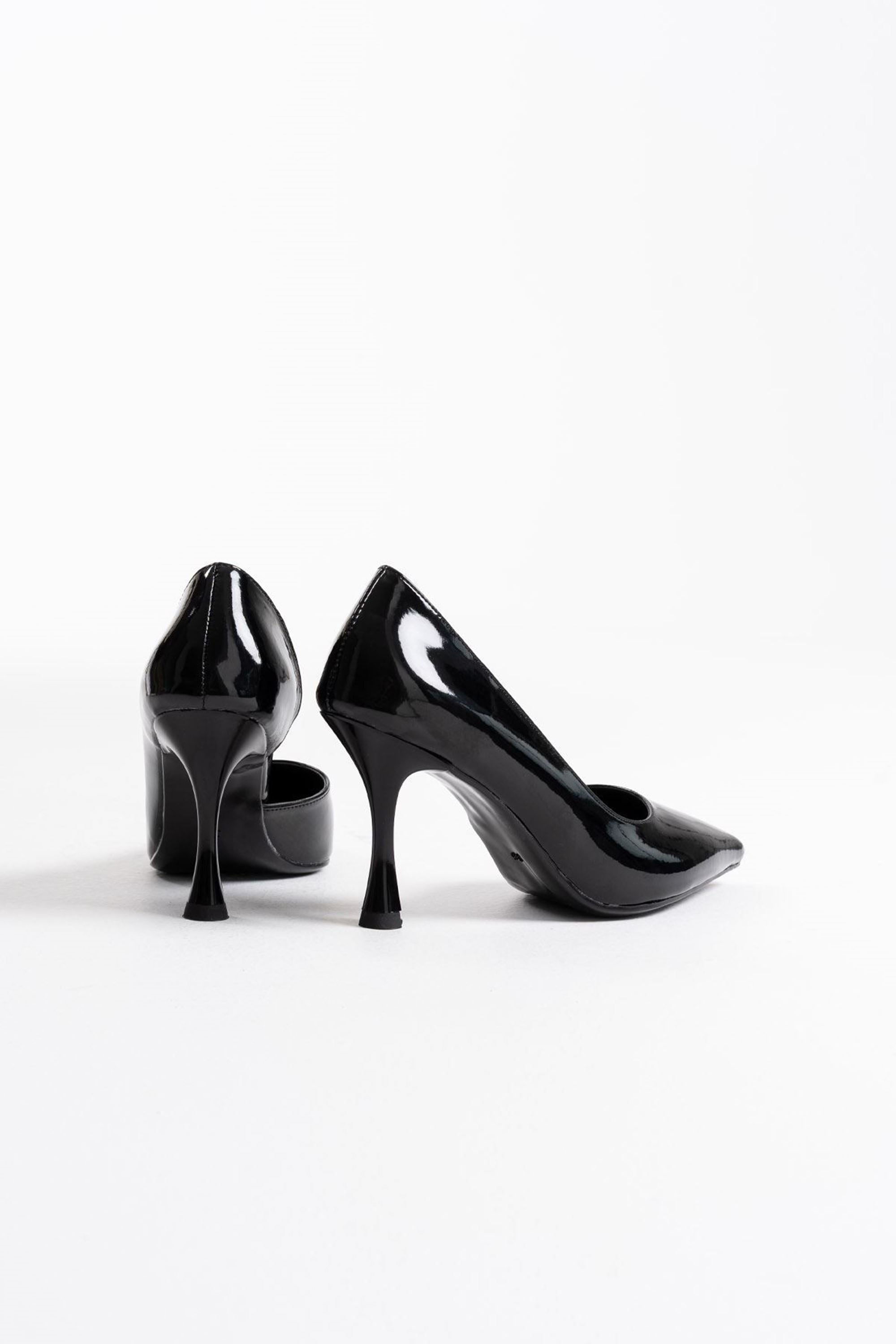 Mireya Kadın İnce Topuklu Klasik Rugan Stiletto Topuklu Ayakkabı - Siyah