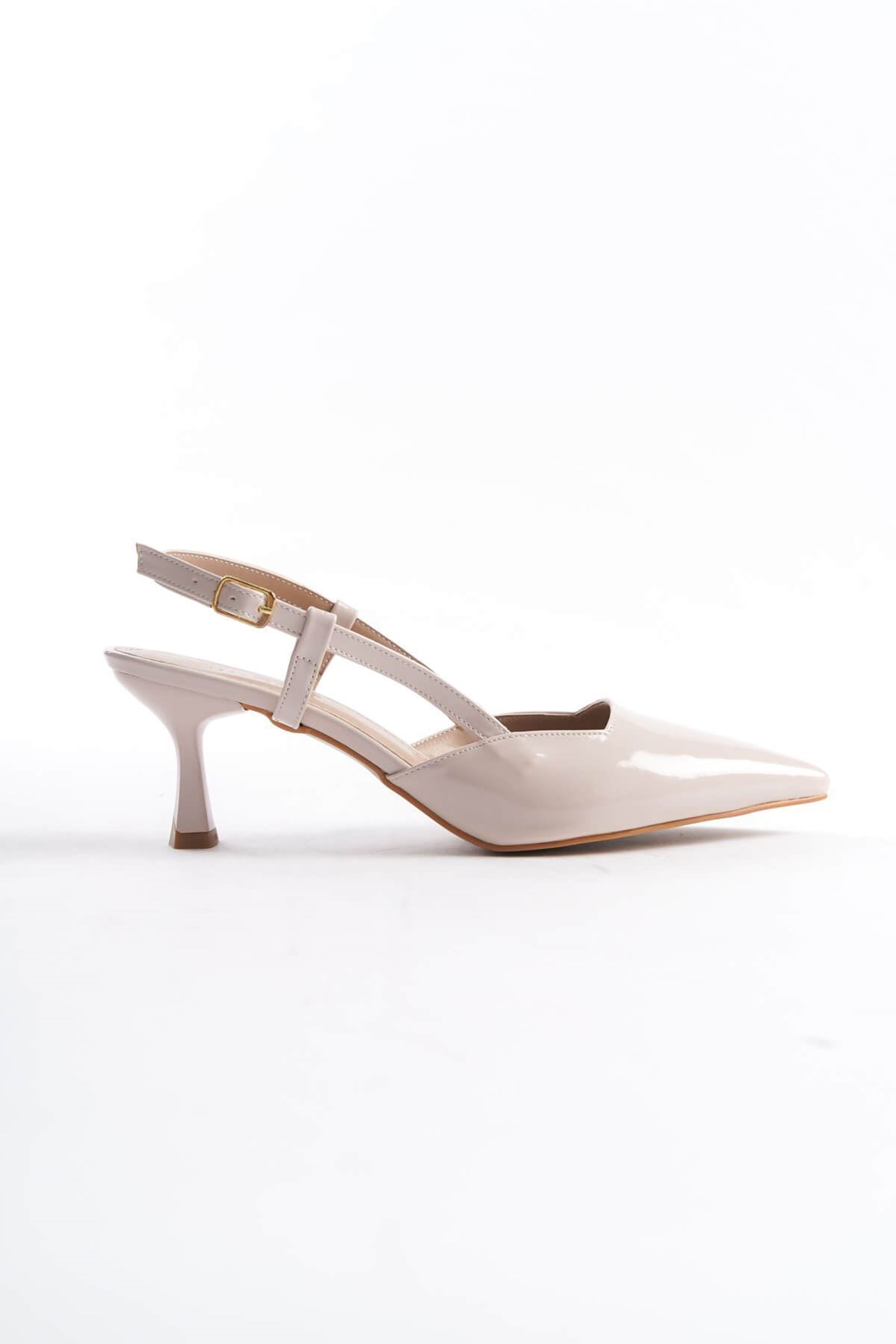 Isalyn Kadın Rugan Topuklu Ayakkabı - Bej