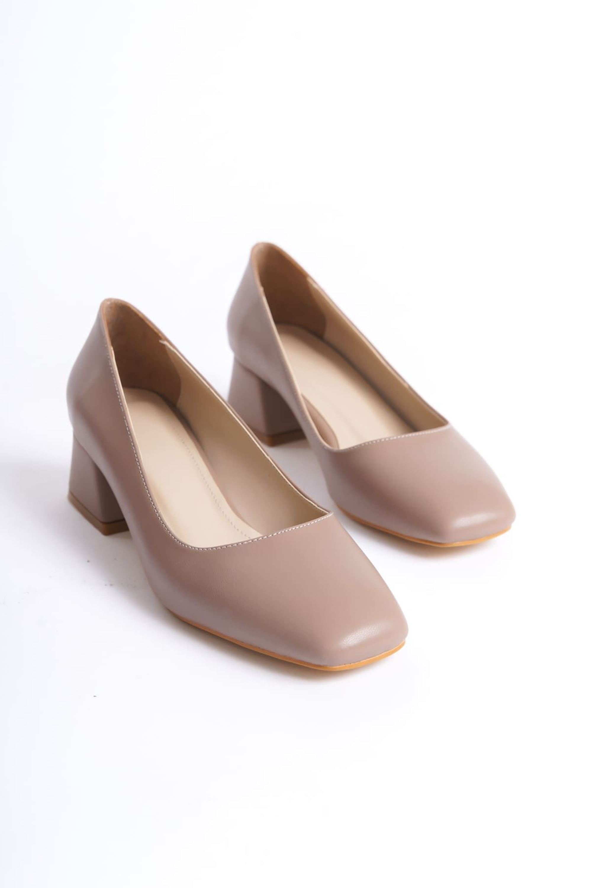 Novara Kadın Klasik Topuklu Ayakkabı - Mat Vizon