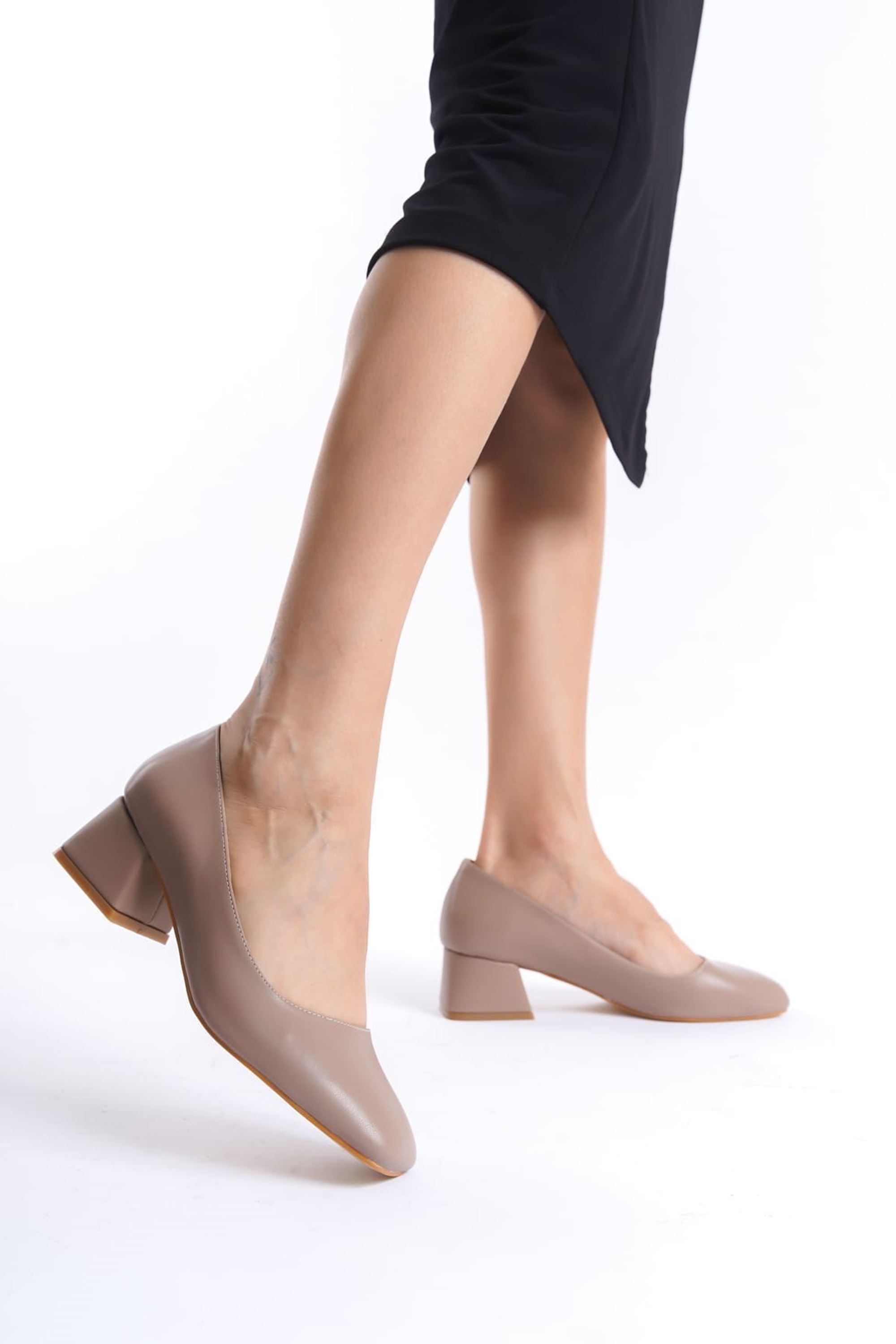 Novara Kadın Klasik Topuklu Ayakkabı - Mat Vizon