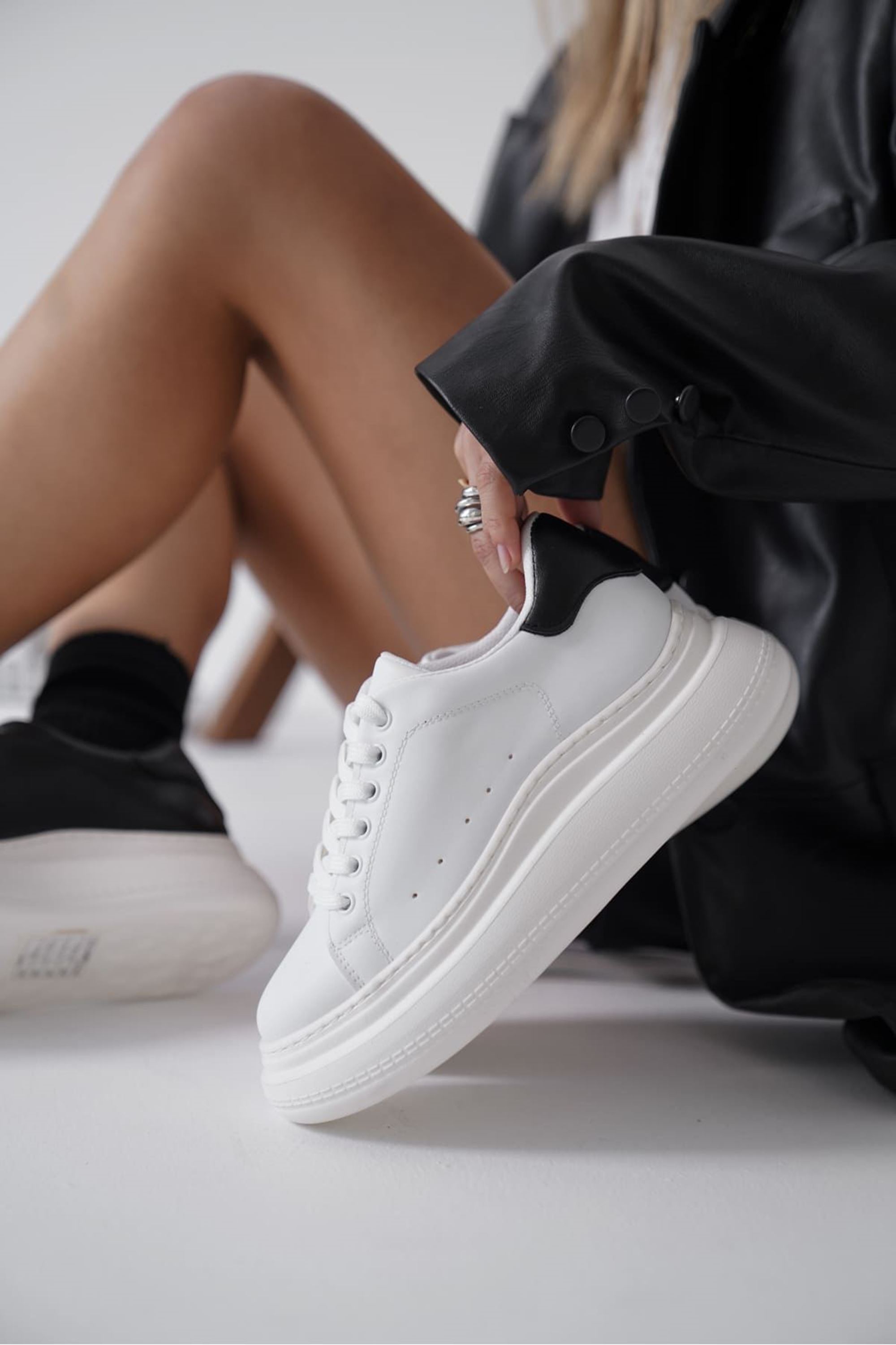 Raveo Kadın Çift Renk Spor Ayakkabı Sneaker - Beyaz/S.