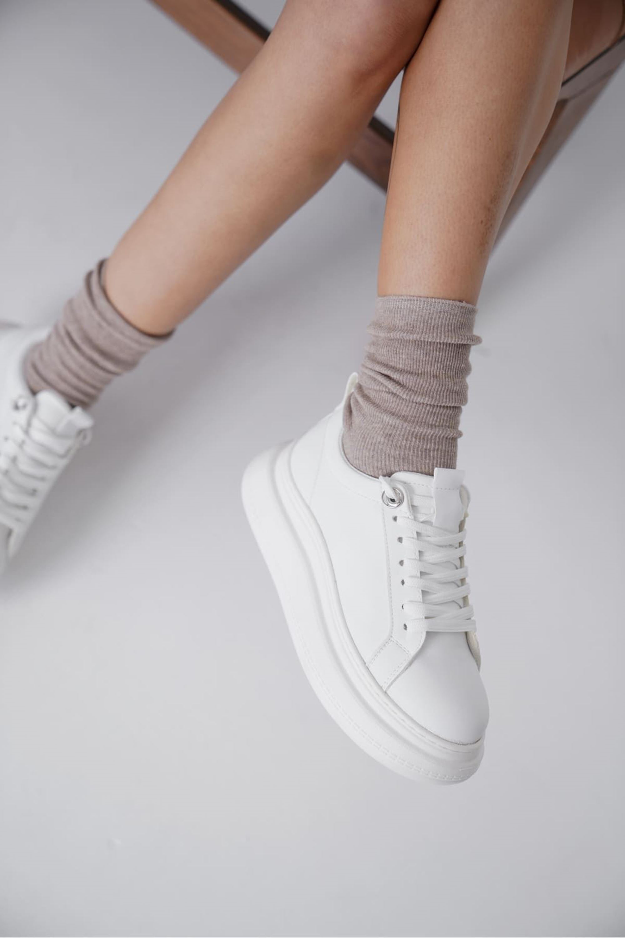 Folven Kadın Spor Ayakkabı Snekaer - Beyaz