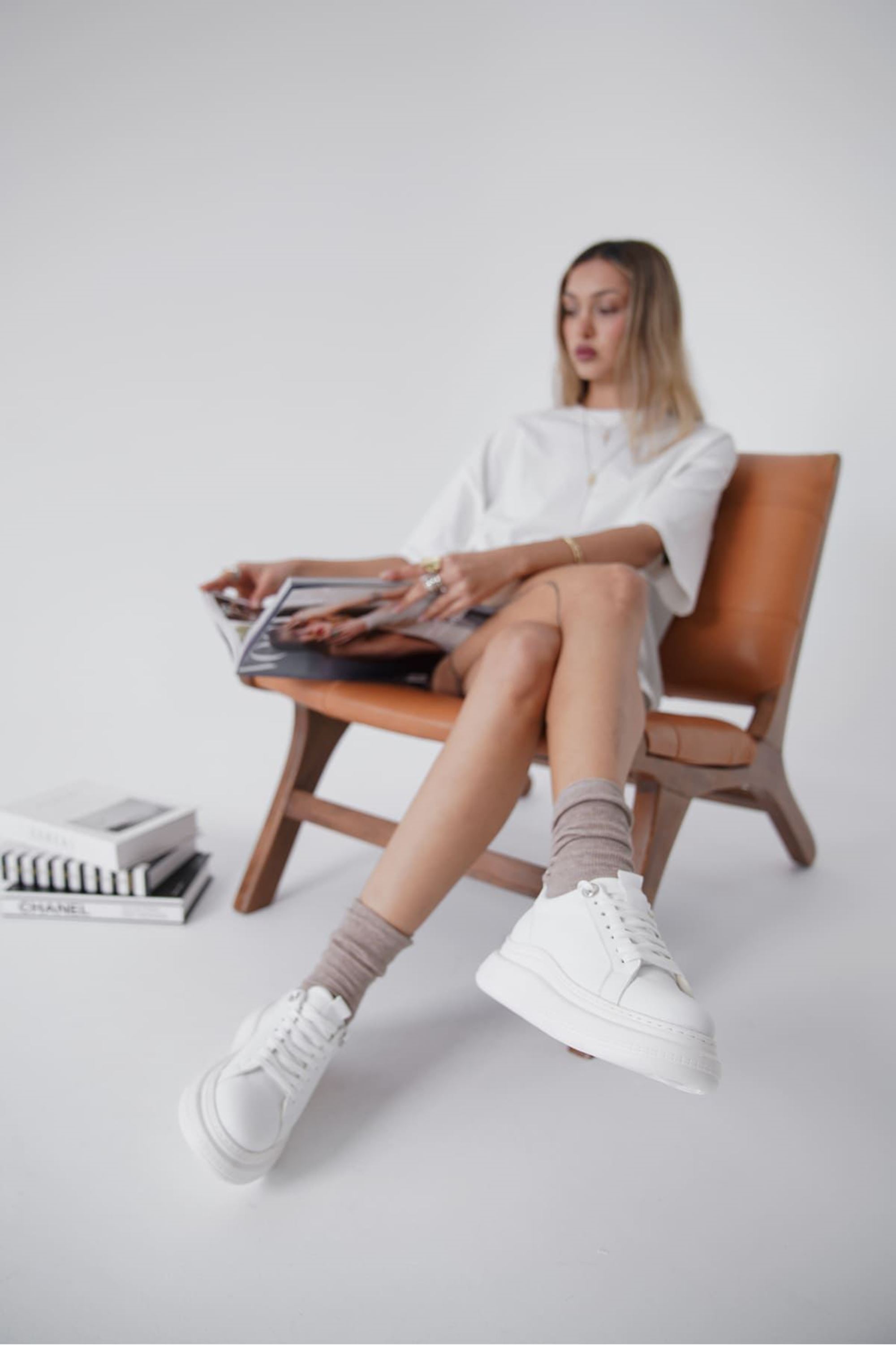 Folven Kadın Spor Ayakkabı Snekaer - Beyaz