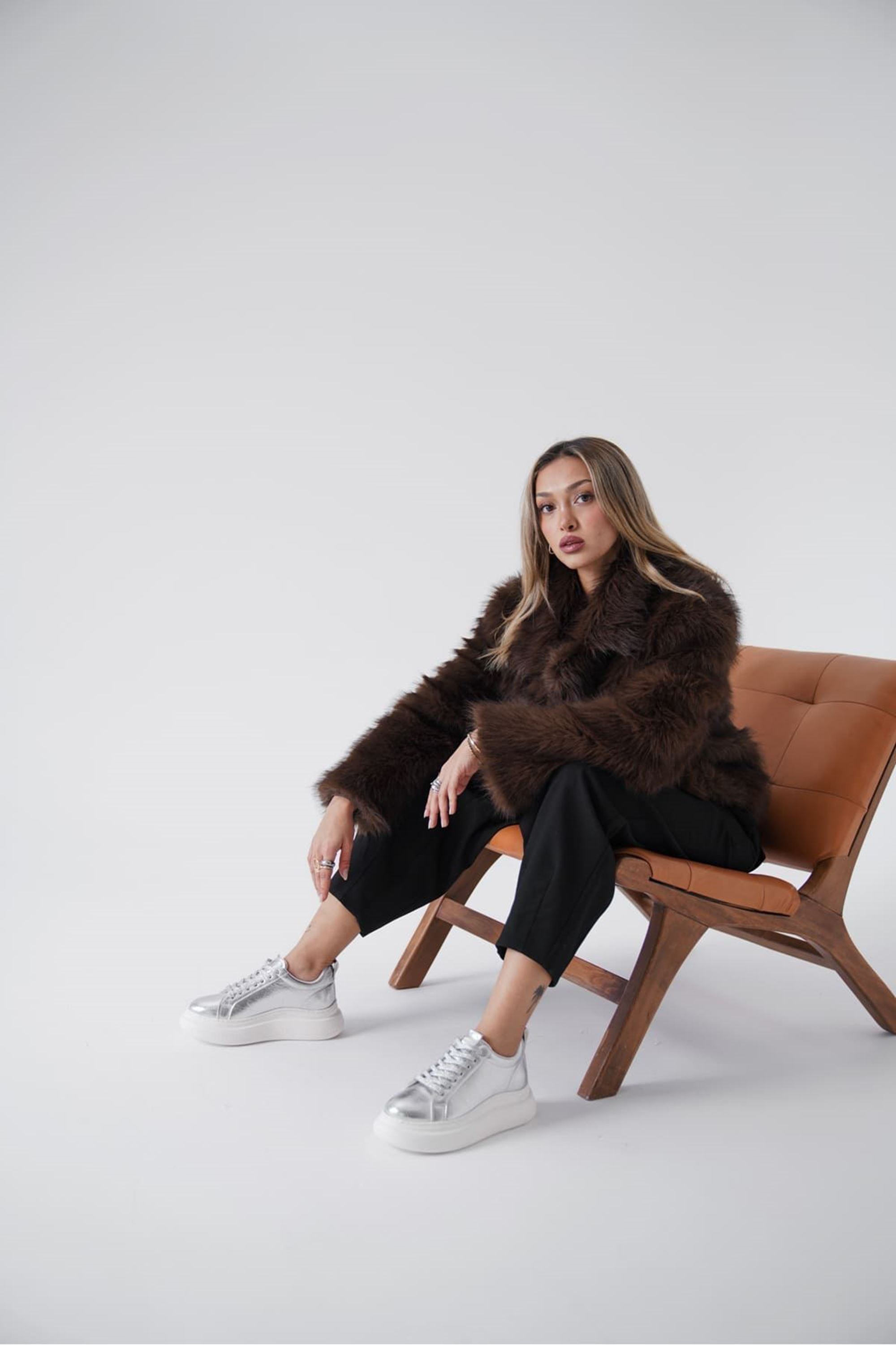 Yezzo Kadın Şık Klasik Spor Ayakkabı Sneaker - Gümüş