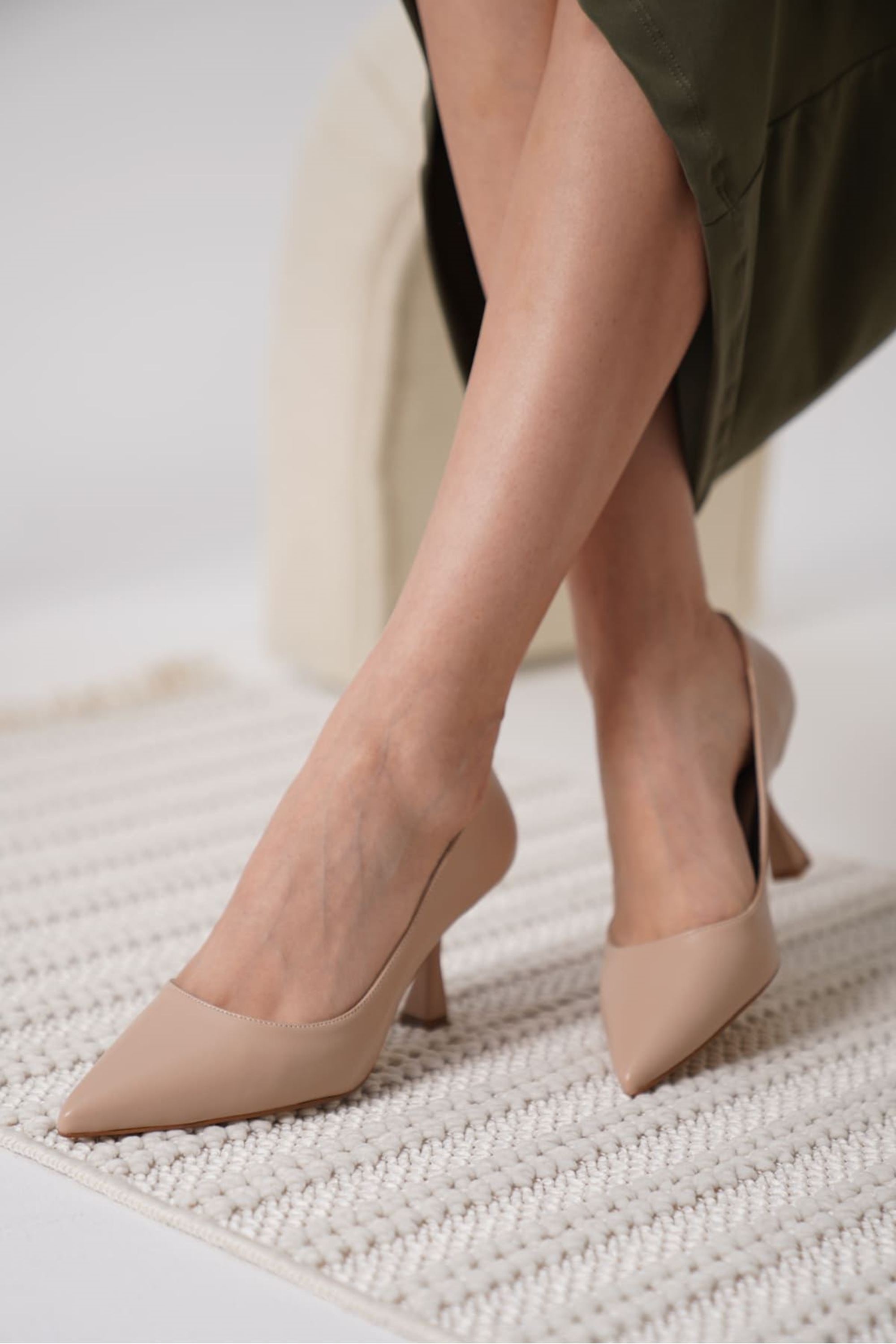 Jalina Kadın Klasik Topuklu Ayakkabı Stiletto - Nude