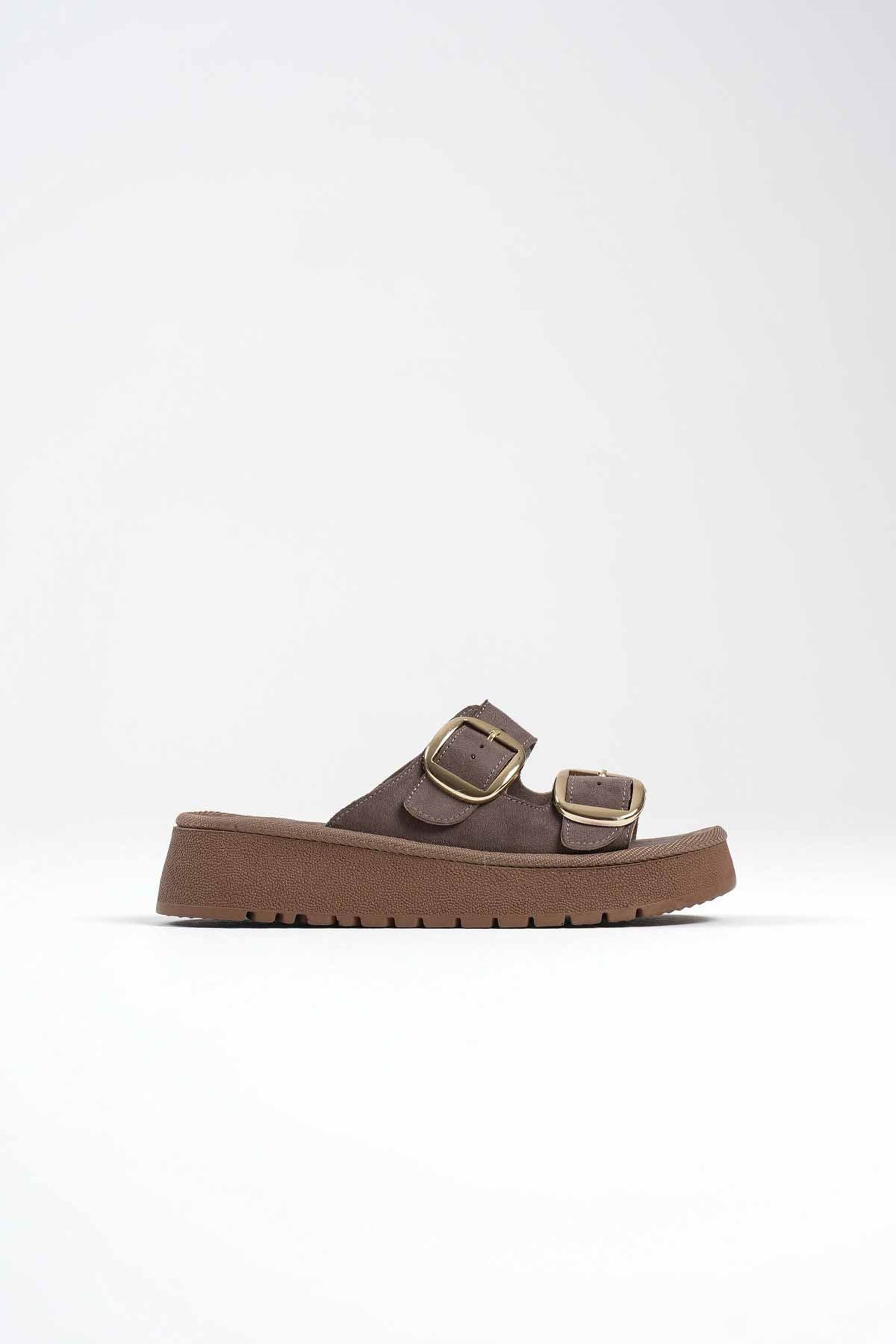 Saffy Kadın Süet İç Dokulu Rahat Hafif Yazlık Terlik - Vizon