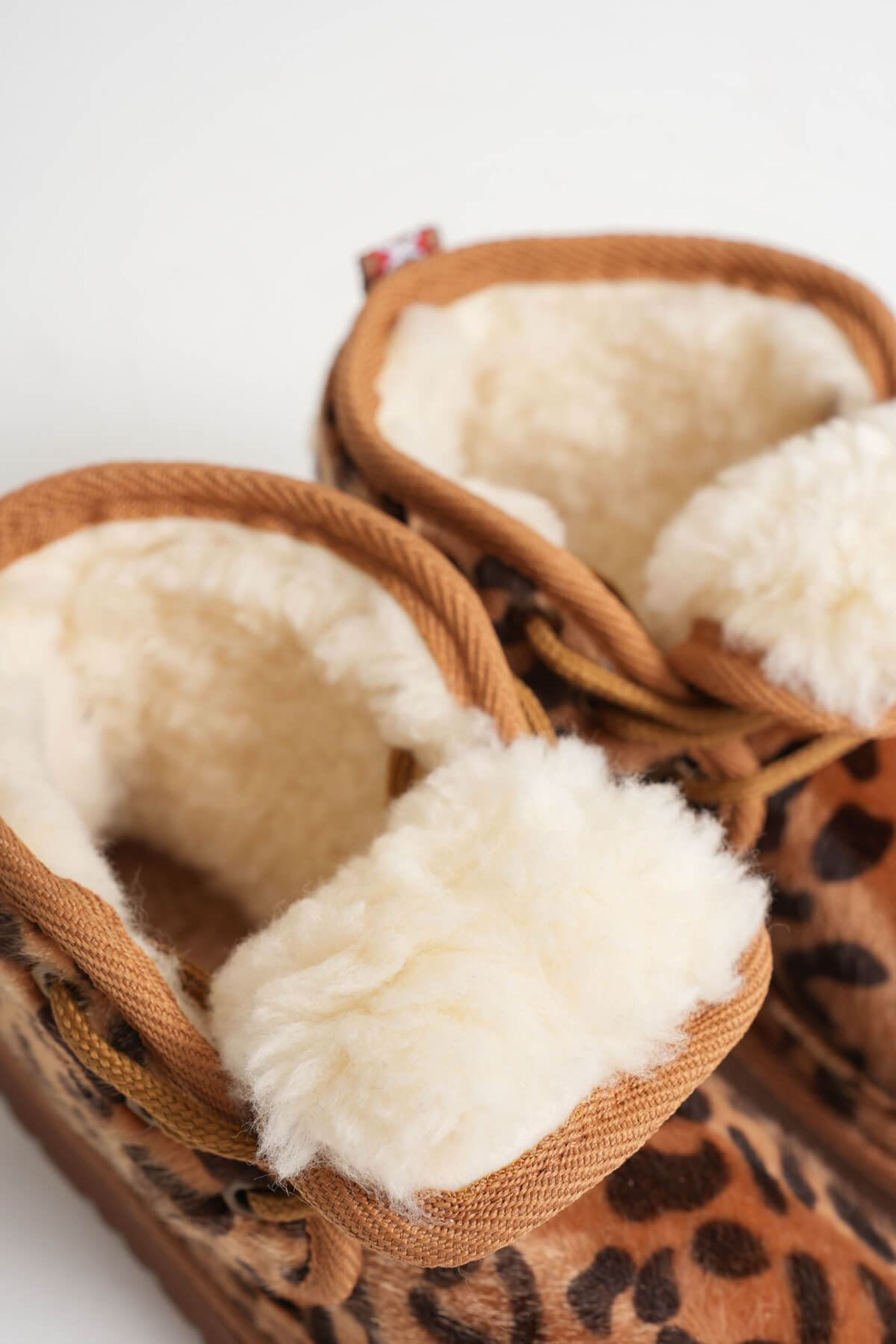 Mirevon Kadın Suya Dayanıklı Süet İçi Kürklü Kışlık Bot - Leopar