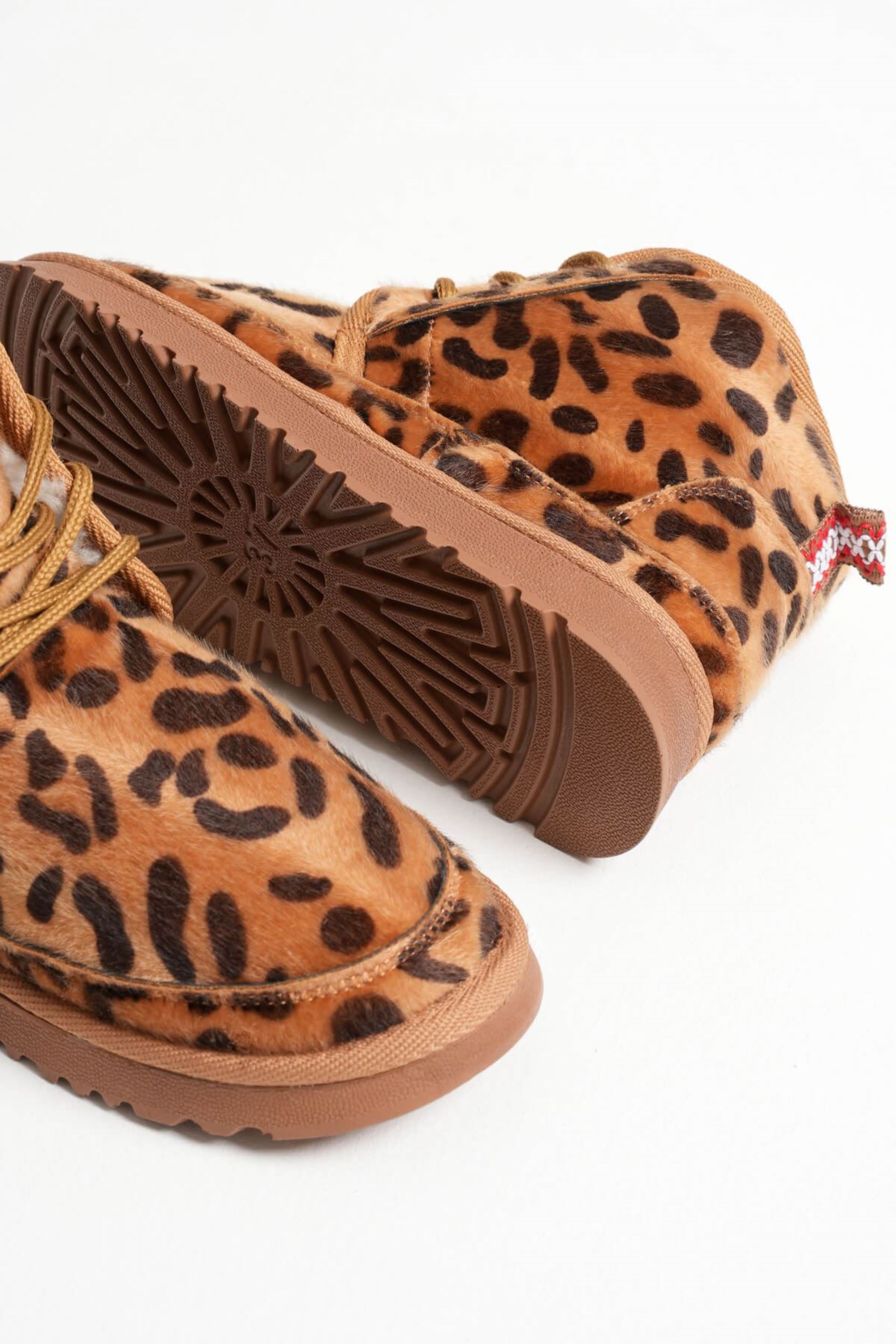 Mirevon Kadın Suya Dayanıklı Süet İçi Kürklü Kışlık Bot - Leopar