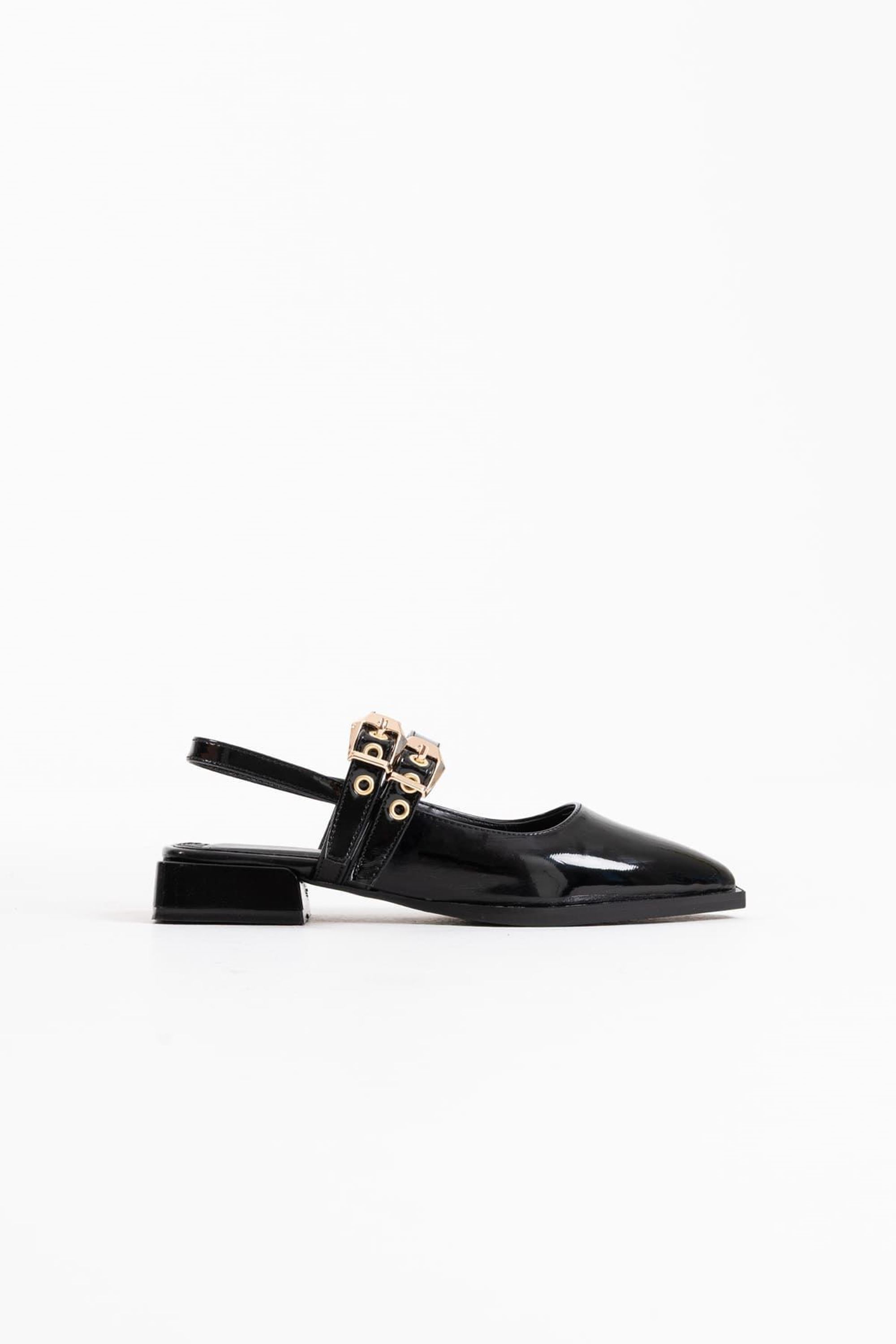 Venessa Kadın Rugan Kemer Detaylı Kadın Topuklu Ayakkabı - Siyah