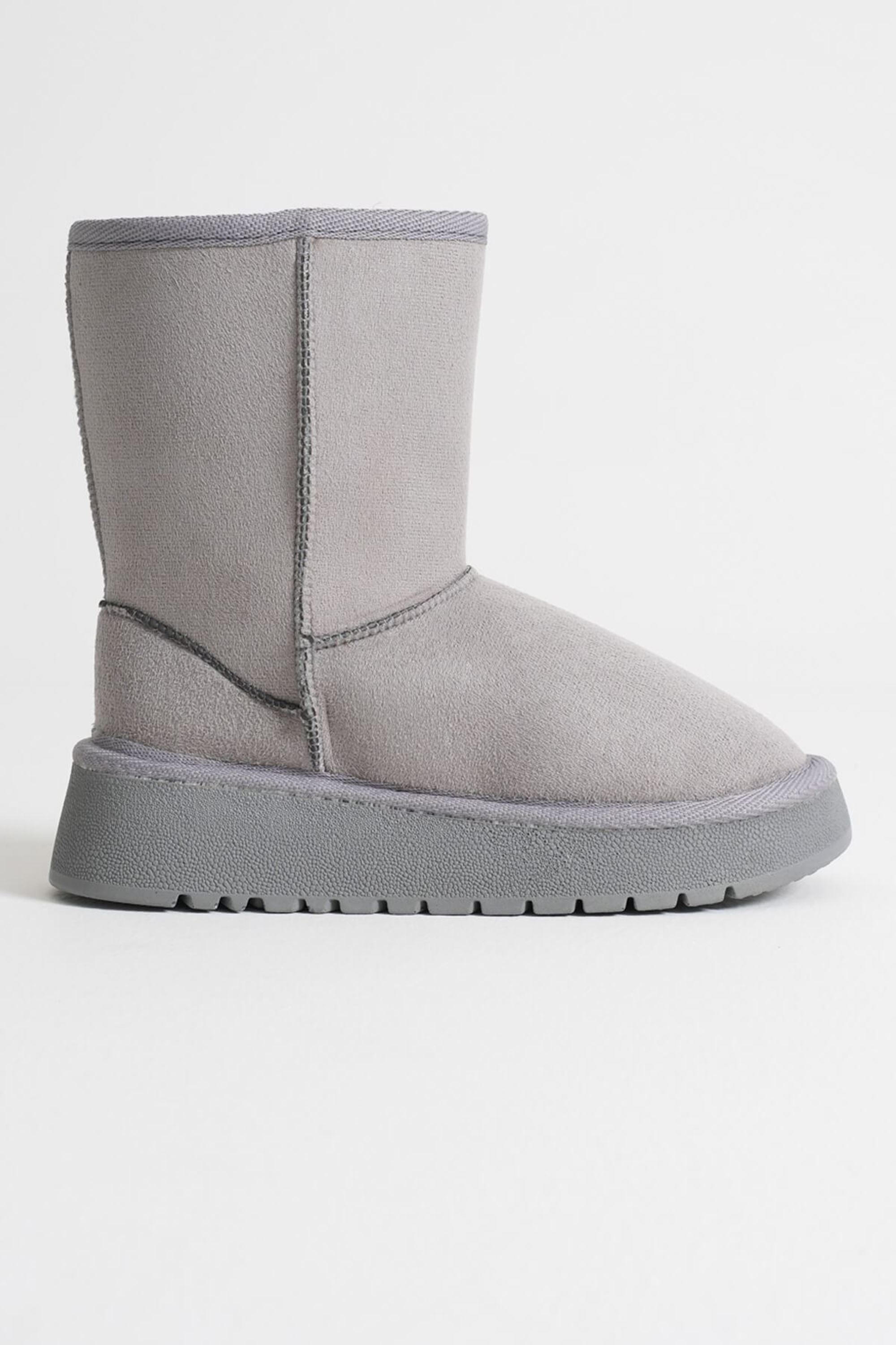 Embrisa Kadın Su Geçirmez Süet Kışlık Kürklü Bot - Gri