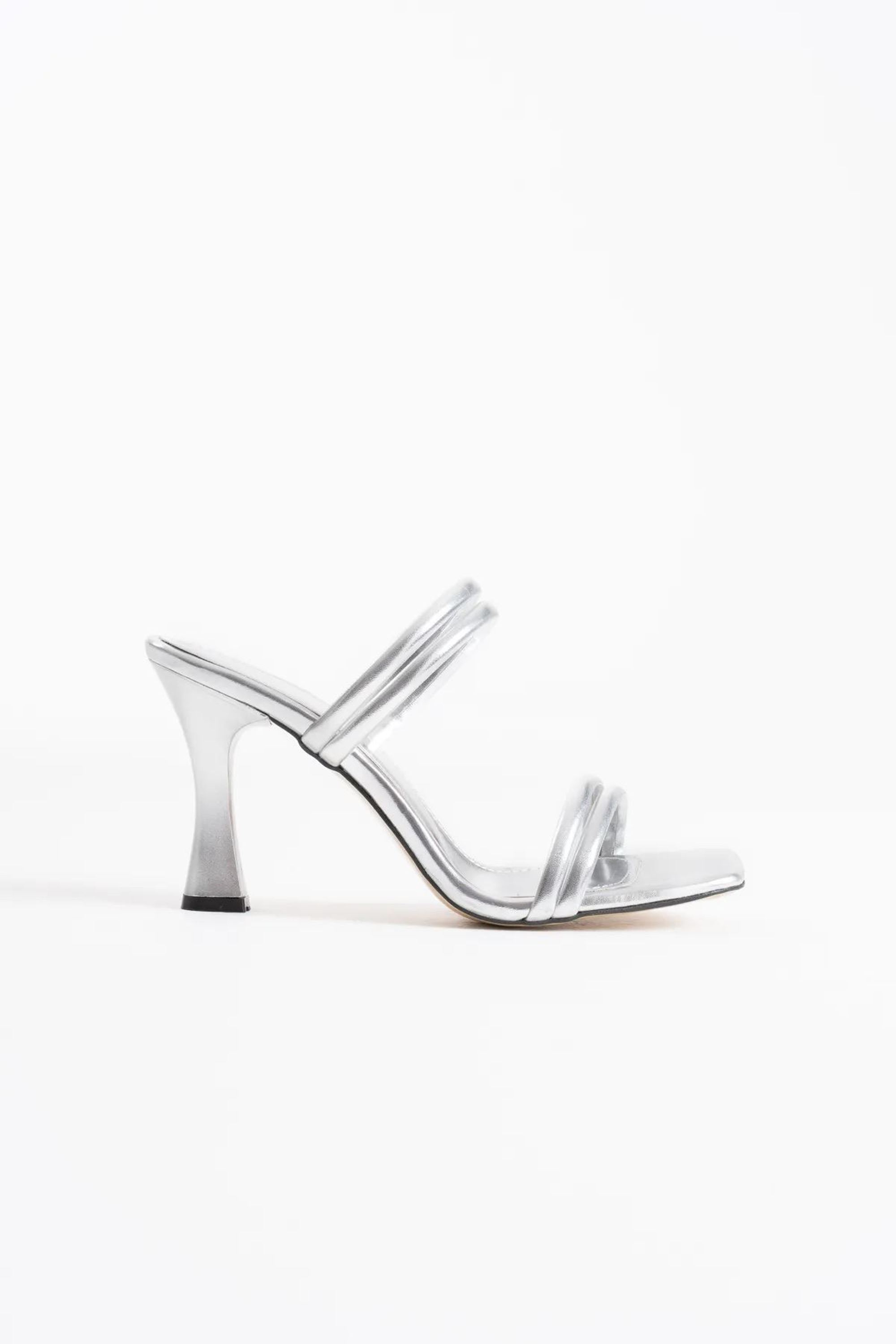 Corvelle Kadın Şık Topuklu Terlik - Gümüş