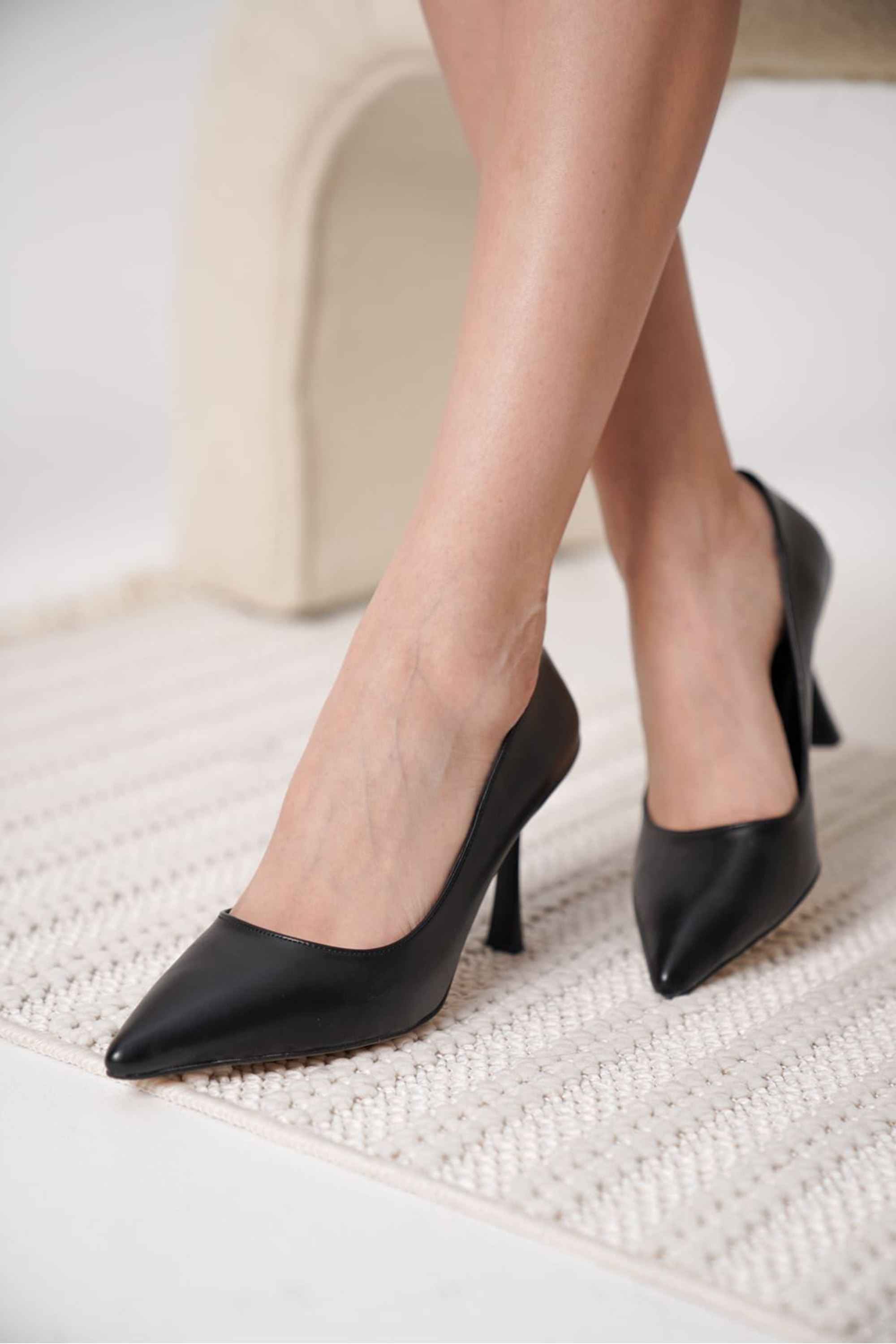 Zelena Kadın Mat Siyah Stiletto