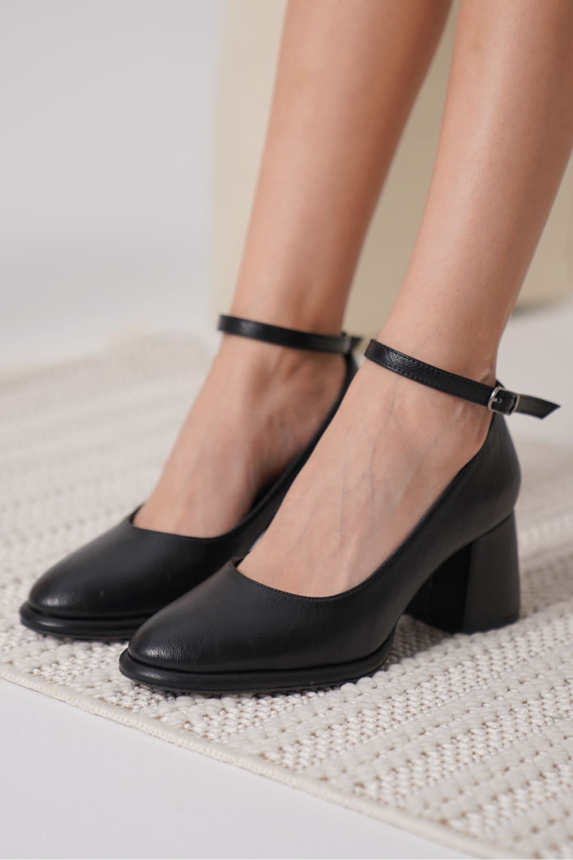 Josephine Kadın Mat Siyah Topuklu Ayakkabı