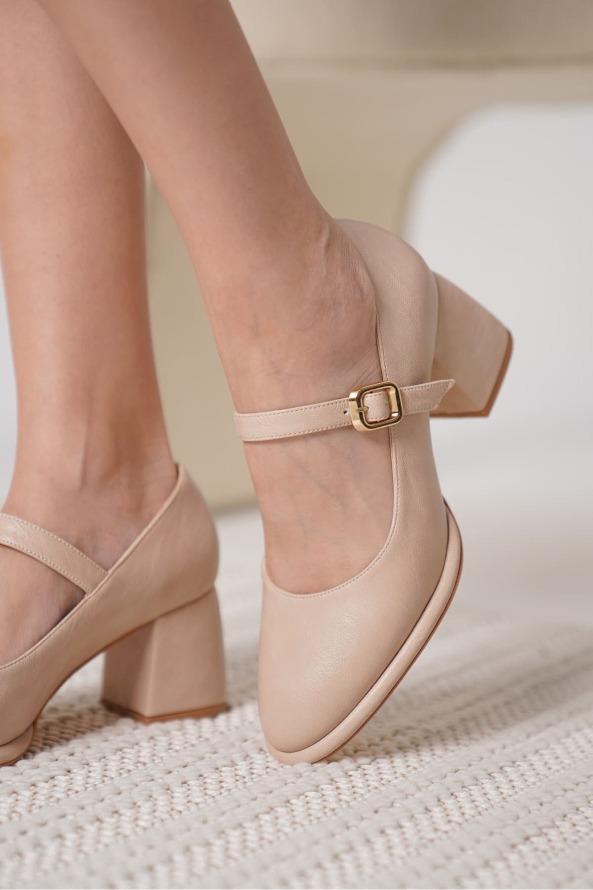 Kelly Nude Cilt Kadın Topuklu Ayakkabı