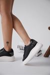 Astel Kadın Arkası Taşlı Şık Spor Ayakkabı Sneaker - Siyah